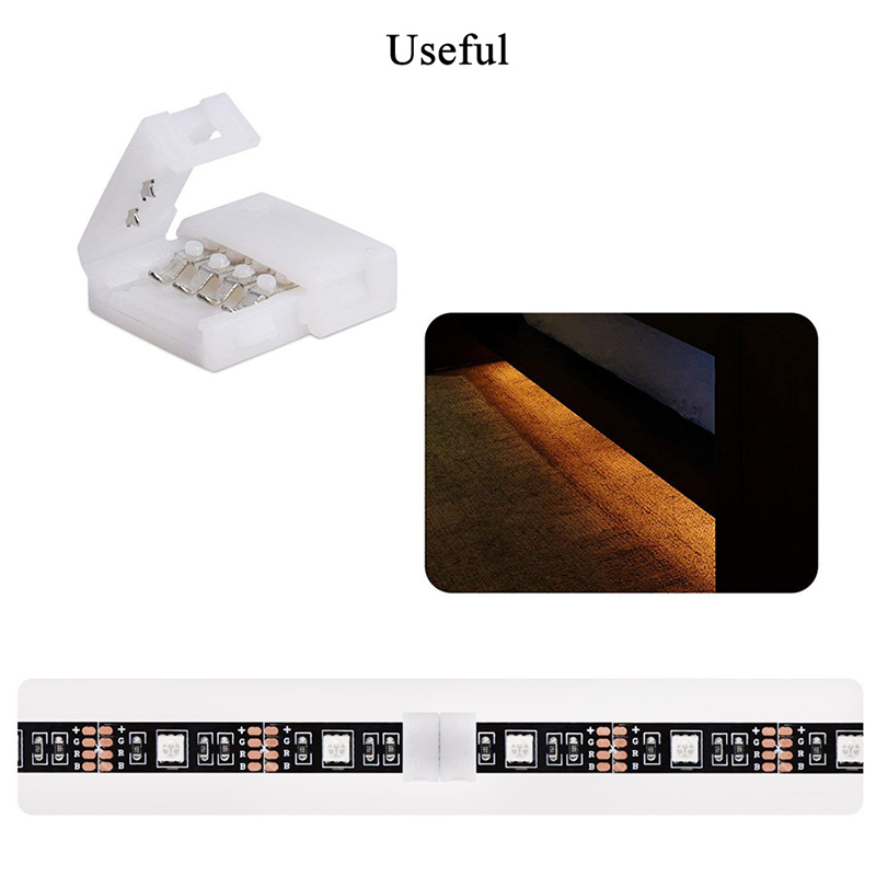 4Pin Solderless LED Fast Connector For 10MM Width RGB LED Light Strips